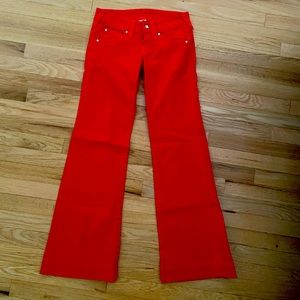 True Religion Red Bellbottom Jeans